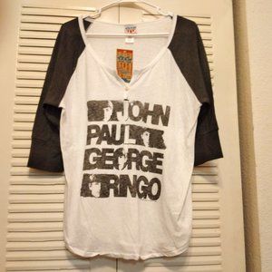 Junk Food Beatles Raglan Blk/Wht M